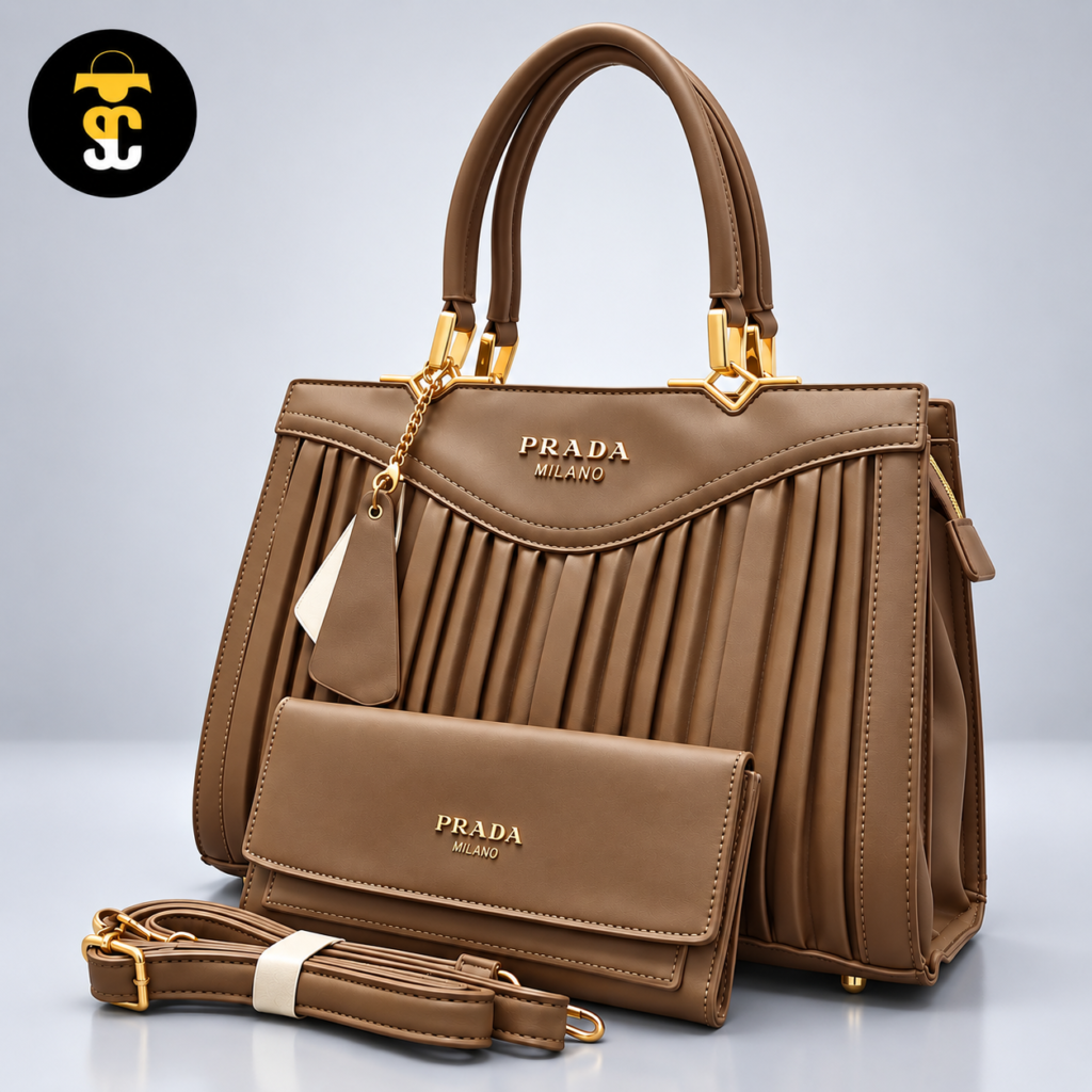Brown - Prada 2-Peice Handbag Set