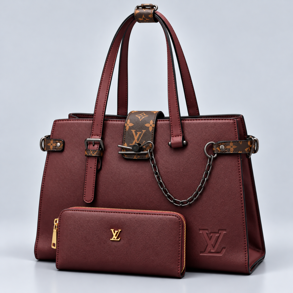 Maroon 2-piece handbag set